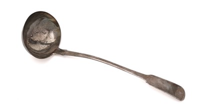 Lot 388 - A late George III West Country soup ladle