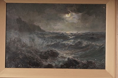 Lot 651 - John Falconar Slater - Moonlight and Crashing Waves | oil