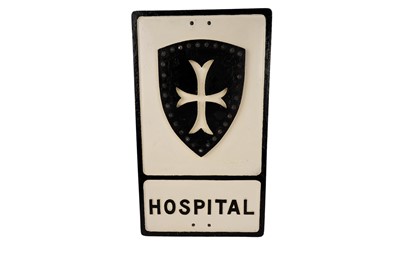 Lot 870 - A vintage cast aluminium hospital sign by Smith of Barnard Castle