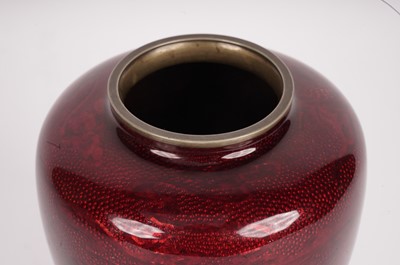 Lot 775 - Japanese Akasuke Ginbari enamel vase
