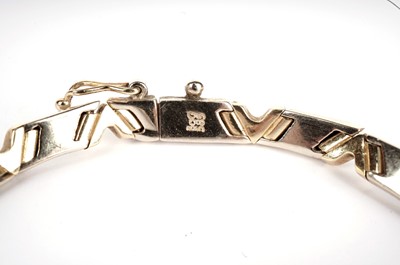 Lot 352 - A yellow and white gold fancy link chain necklace