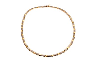 Lot 352 - A yellow and white gold fancy link chain necklace