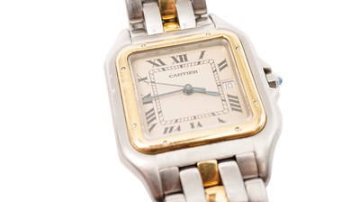 Lot 1058 - Cartier Panthere: a stainless steel cased quartz wristwatch