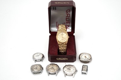 Lot 575 - Six manual wind wristwatches and another