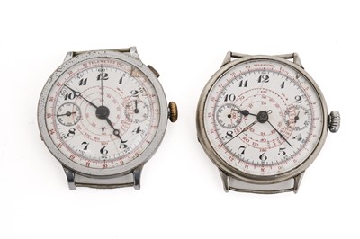 Lot 579 - Two fine single button chronographs