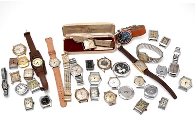 Lot 580 - A selection of non-running wristwatches, various makers
