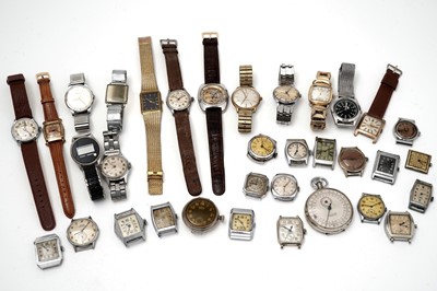 Lot 581 - A selection of non-running wristwatches, various makers