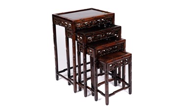 Lot 966 - A Chinese quartetto nest of tables