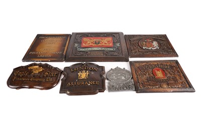 Lot 421 - A collection of Insurance Company wall plaques