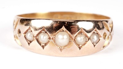 Lot 1271 - A late Victorian Gothic Revival pearl ring