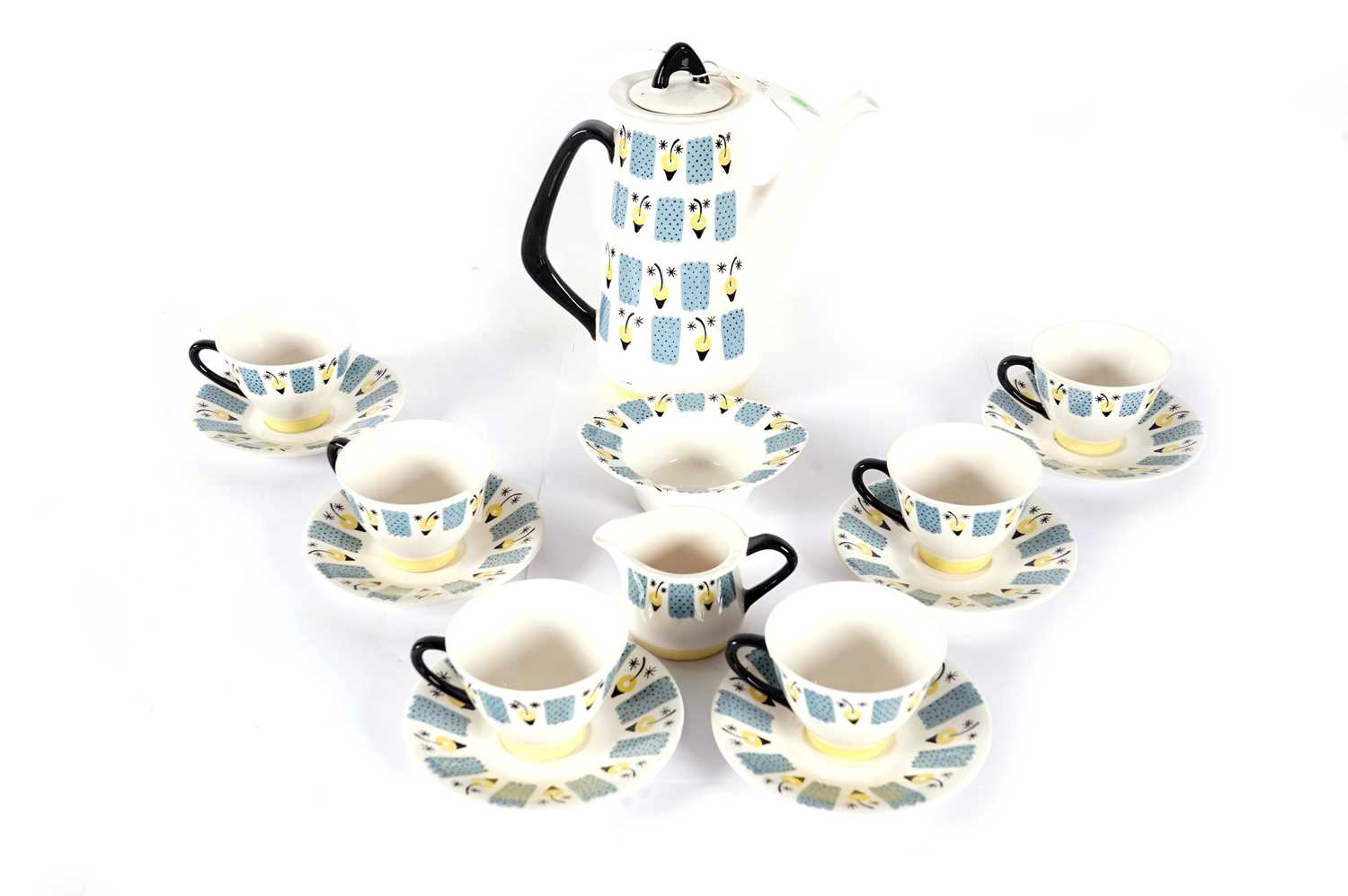 Lot 910 - Figgjo Flint Valencia patter coffee service