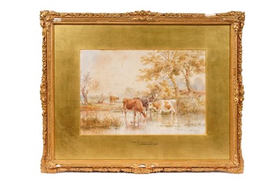 Lot 73 - Henry Earp Snr - Cattle in a Stream | watercolour