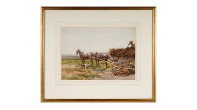 Lot 557 - John Atkinson - Loading the Hay Cart | watercolour
