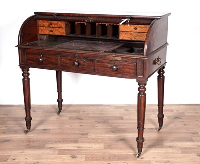 Lot 76 - A George IV mahogany roll top desk