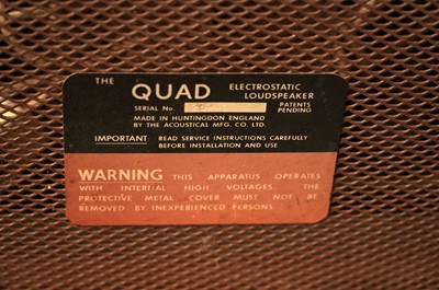 Lot 351 - A pair of Quad electrostatic speakers