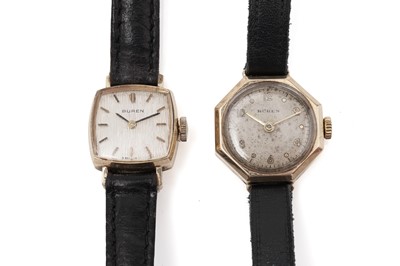 Lot 411 - Two 9ct yellow gold cased cocktail watches