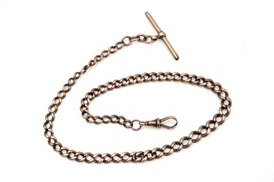 Lot 461 - A 9ct yellow gold curb link albert chain