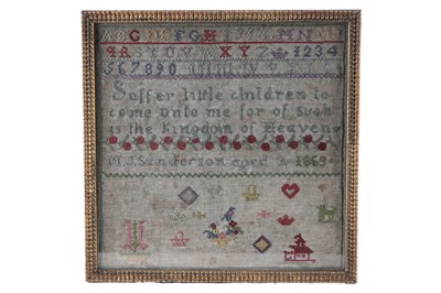 Lot 544 - A Victorian needlework sampler