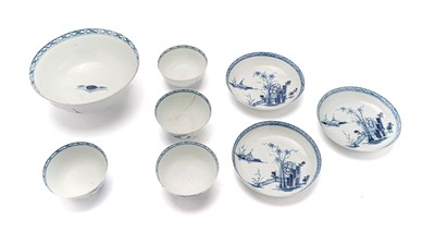 Lot 783 - Liverpool slop bowl, four tea bowls and three saucers