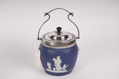 Lot 110 - A Wedgwood Jasperware cheese dome; and a biscuit barrel