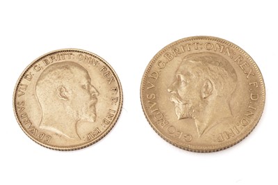 Lot 542 - A gold sovereign and half sovereign