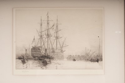 Lot 541 - William Lionel Wyllie - ‘HMS Victory Entering Dry Dock’ | drypoint
