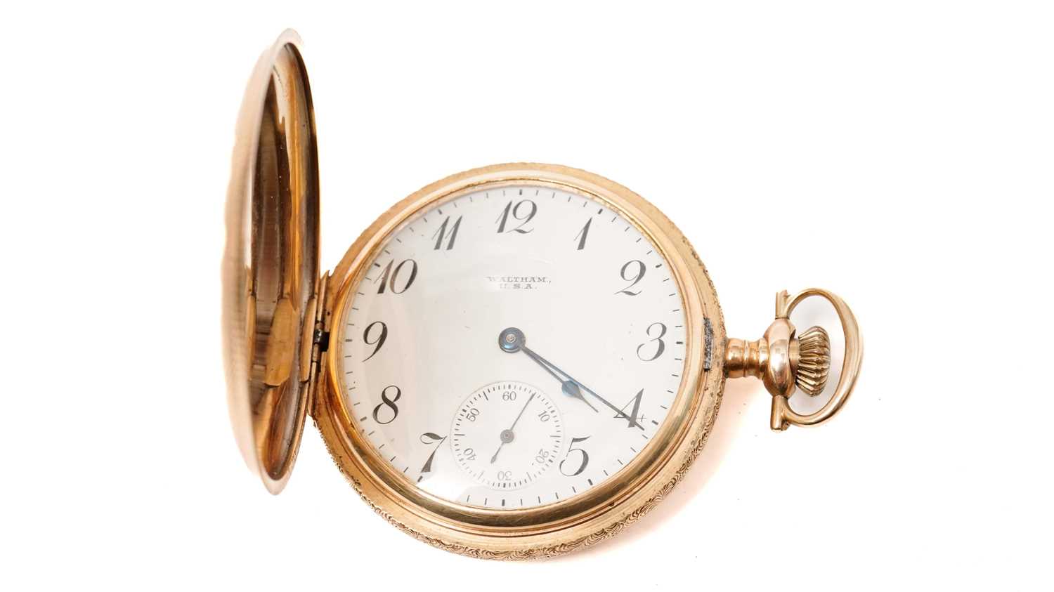 Lot 1032 - Waltham, Massachusetts for P.S. Bartlett: a 14ct yellow gold cased hunter pocket watch
