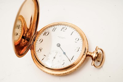 Lot 1032 - Waltham, Massachusetts for P.S. Bartlett: a 14ct yellow gold cased hunter pocket watch