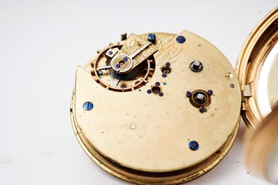 Lot 1030 - An 18ct yellow gold cased open faced pocket marine chronograph