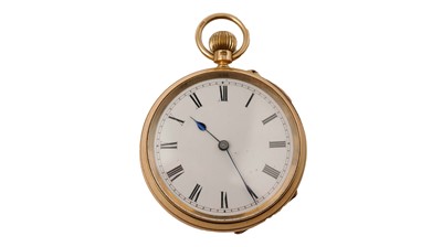 Lot 1031 - An 18ct yellow gold cased open faced fob watch