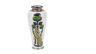 Lot 250 - An early 20th Century German silver and enamel vase