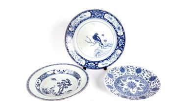 Lot 384 - Three Chinese blue and white plates