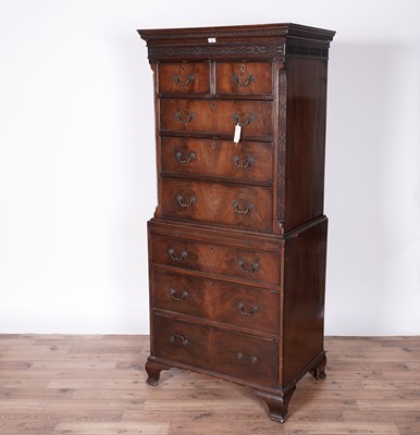 Lot 34 - A Georgian-style mahogany chest-on-chest