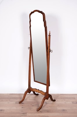 Lot 94 - A walnut cheval mirror, c1920's