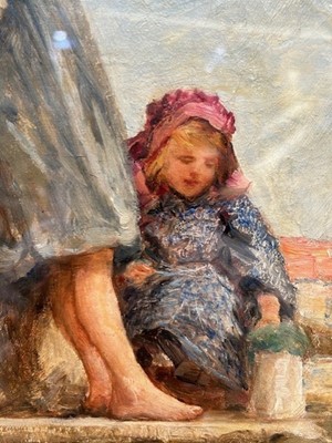 Lot 1101 - Robert Jobling - Staithes Girls | oil