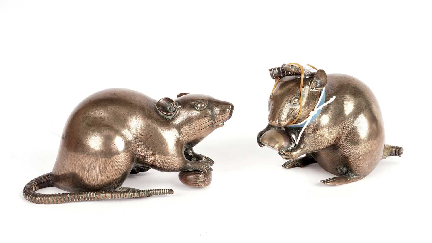 Lot 776 - Pair of Japanese bronze rats