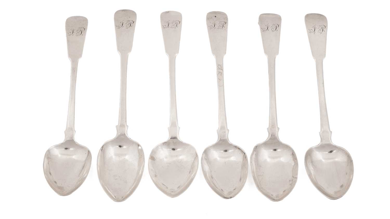 Lot 47 - A set of six teaspoons by Henry Mouncie, Dumfries