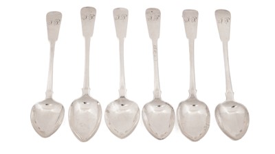 Lot 47 - A set of six teaspoons by Henry Mouncie, Dumfries