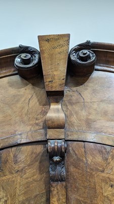 Lot 959 - A Dutch burr walnut bombe cabinet on chest, late 18th/early 19th Century