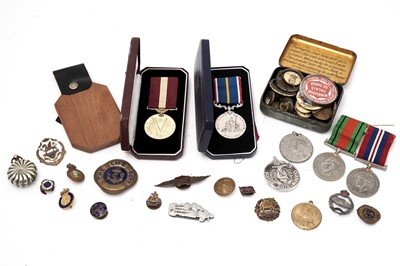 Lot 515 - A pair of WWII medals with certificate and other items