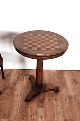 Lot 67 - A Victorian games table and an Edwardian occasional table