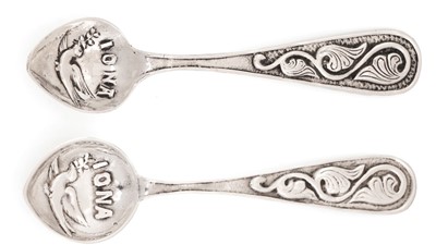 Lot 95 - Two coffee spoons by Alexander Ritchie of Iona, Birmingham and Chester