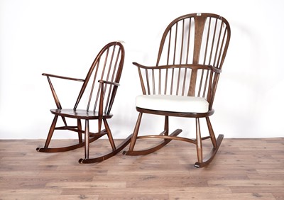 Lot 68 - Ercol 'Chairmaker' rocking chair and a Windsor rocking chair