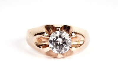 Lot 349 - A 9ct yellow gold single stone ring