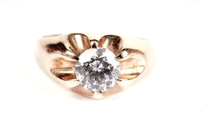 Lot 349 - A 9ct yellow gold single stone ring