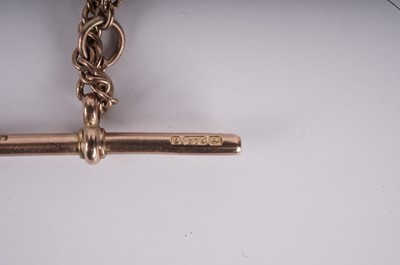 Lot 1129 - Three 9ct rose gold curb-link watch chains