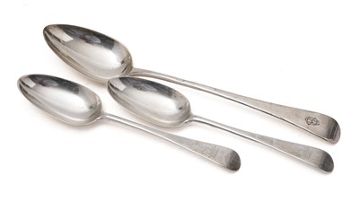 Lot 434 - A pair of tablespoons and a basting spoon