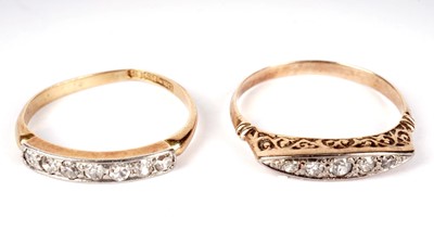 Lot 1132 - Two antique diamond dress rings