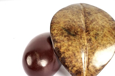 Lot 888 - A patinated bronze sculpture of a plum, by Mark Hall
