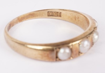 Lot 1136 - Two antique pearl dress rings